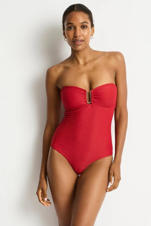 Sea Level Luminara U Bar Bandeau One Piece