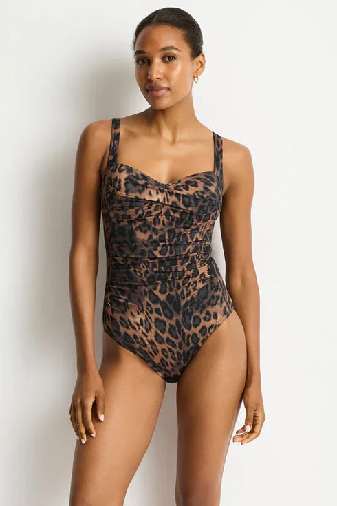Sea Level Savanna Twist Front One Piece