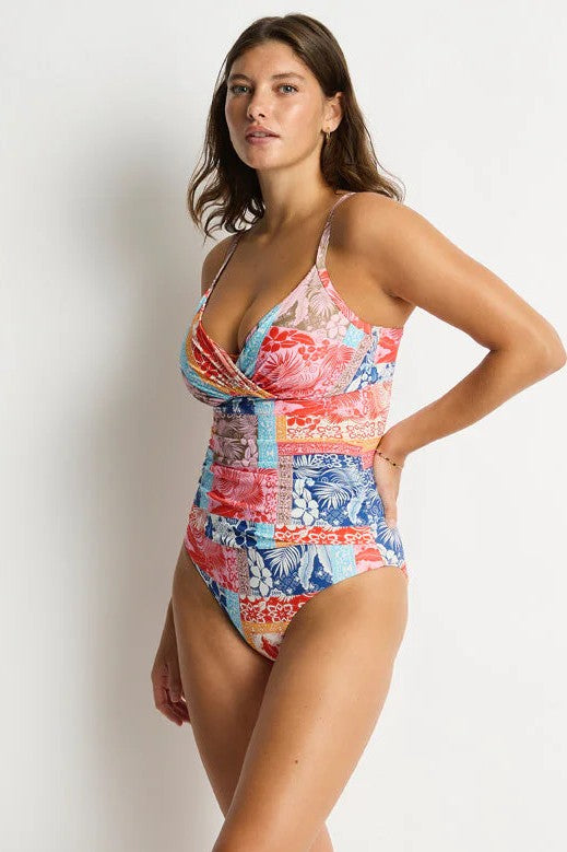 Sea Level Coco Island Wrap Front Dd/e Cup One Piece