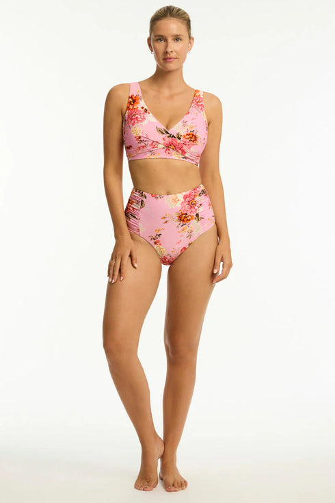 Sea Level Rosewood Cross Front Bra Top