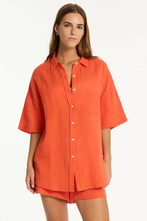 Sea Level Sunset Aloha Shirt