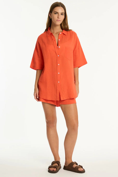 Sea Level Sunset Aloha Shirt