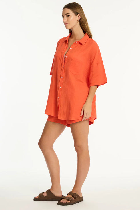 Sea Level Sunset Aloha Shirt