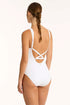 Sea Level Drift Panelled High Neck One Piece