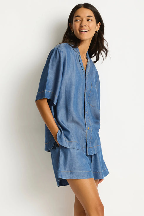 Sea Level Denim Surf Bowling Shirt