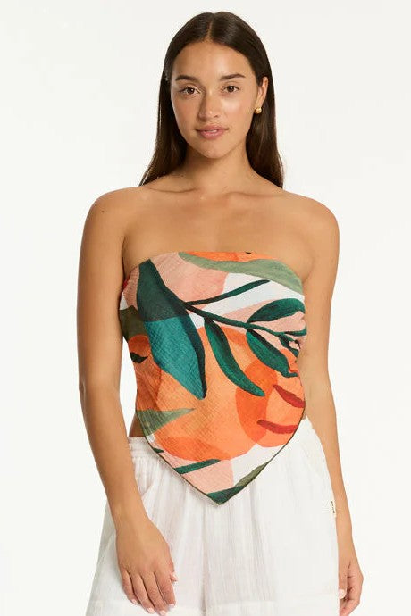 Sea Level Tropaluxe Scarf Crop Top Ot