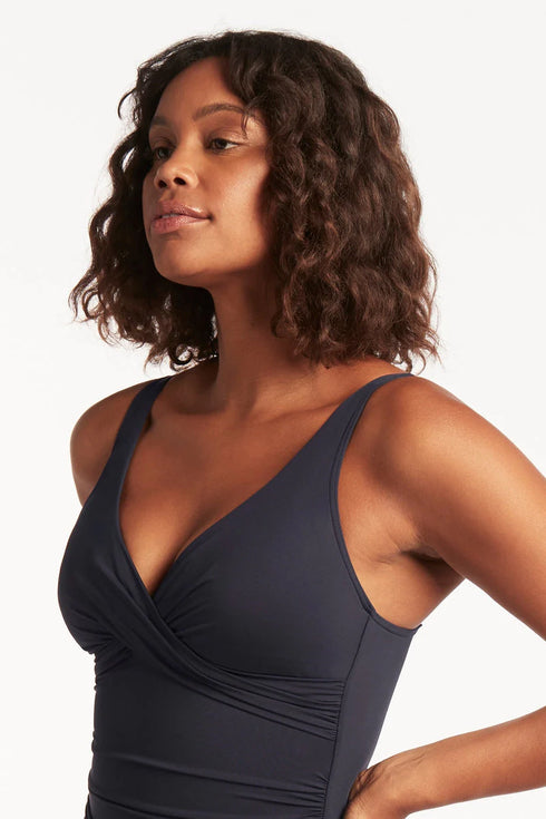 Sea Level Essentials Cross Front One Piece