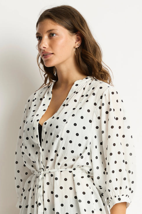 Sea Level Dottie Boho Long Shirt Dress