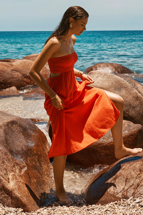 Sea Level Sunset Bandeau Dress