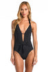 Sunshine 79 Solids Keyhole V-Plunge Halter One Piece