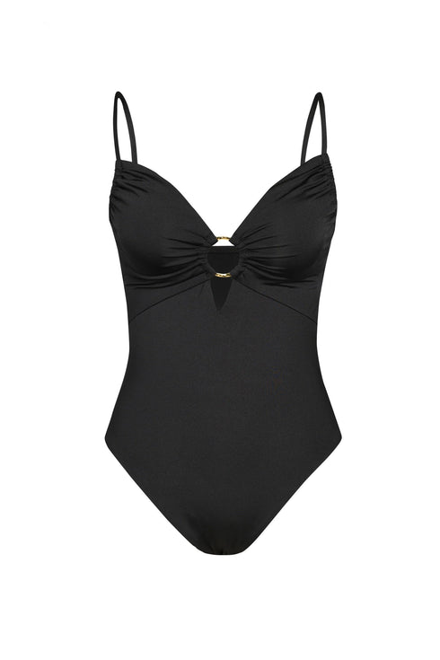 Sunshine 79 Solids Over the Shoulder Keyhole One Piece