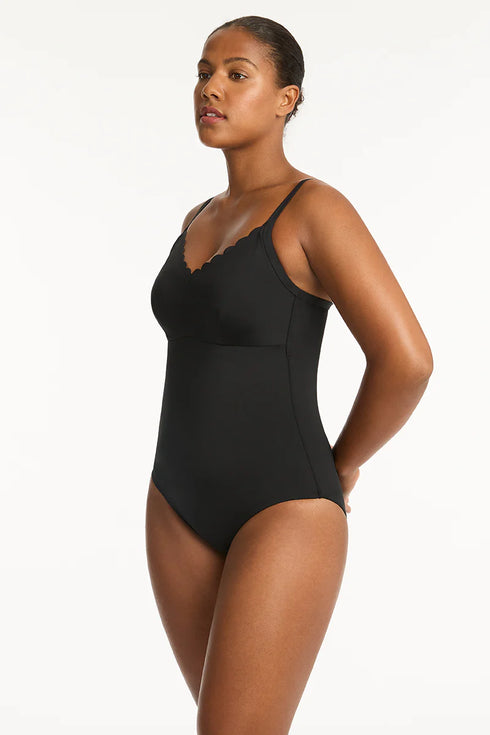 Sea Level Scalloped DD/E Bralette One Piece