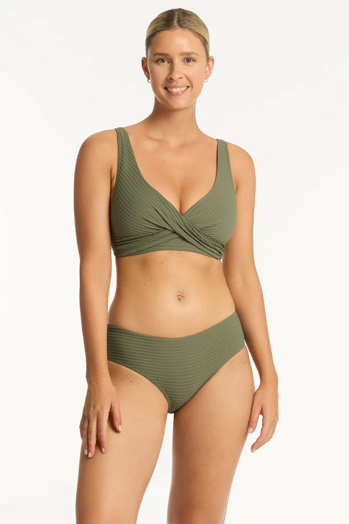 Sea Level Spinnaker Cross Front Bra Top