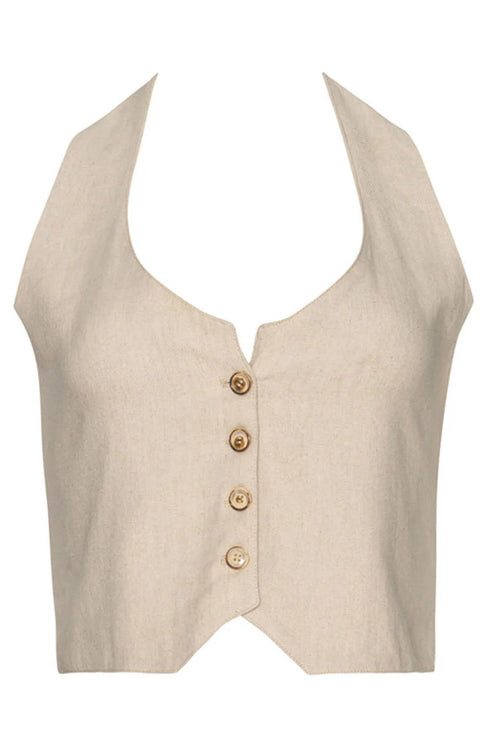 PQ Swim Tan Payton Linen Vest