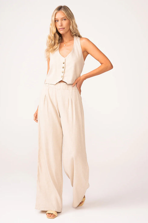 PQ Swim Tan Leo Linen Pant