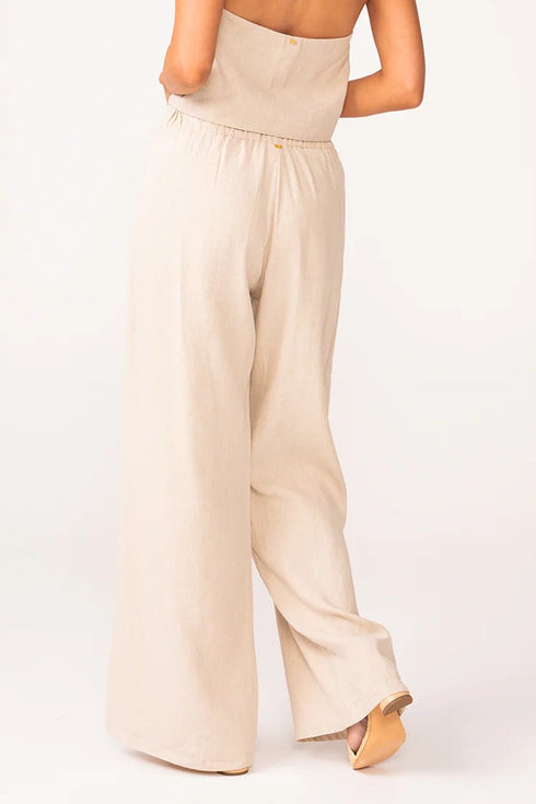 PQ Swim Tan Leo Linen Pant