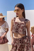 Gottex Beach Life Terra Square Neck Printed Crop Top