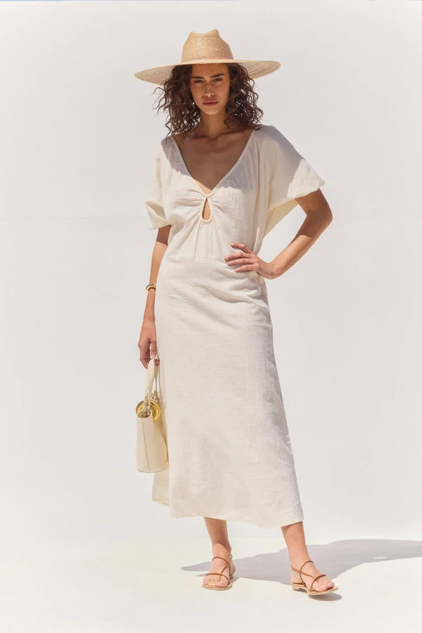 Gottex Beach Life Terra Puff Sleeve Midi Dress