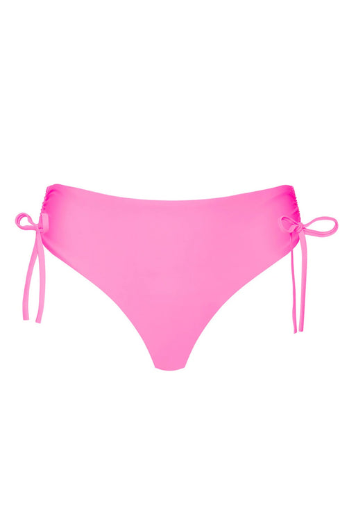 PQ Swim Vivid Pink Ruched High Waist Bottom