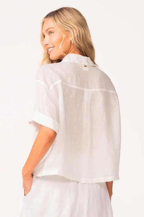 PQ Swim Water Lily Linen Top