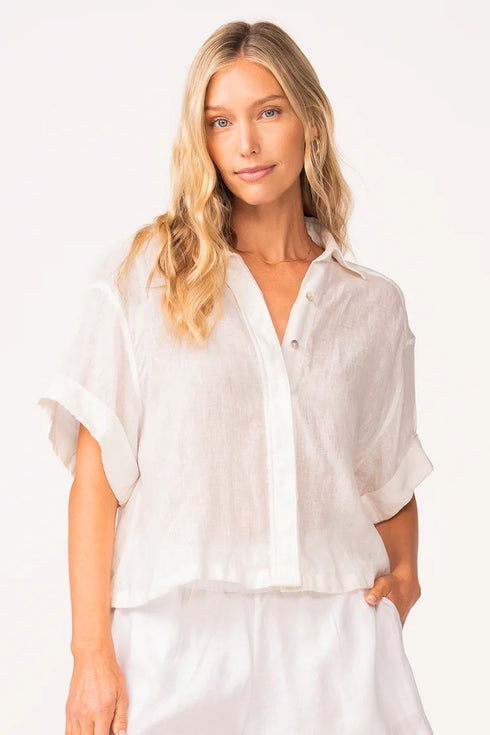 PQ Swim Water Lily Linen Top