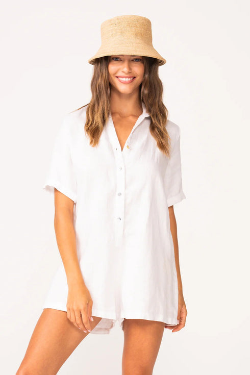 PQ Swim Water Lily Maggie Linen Romper