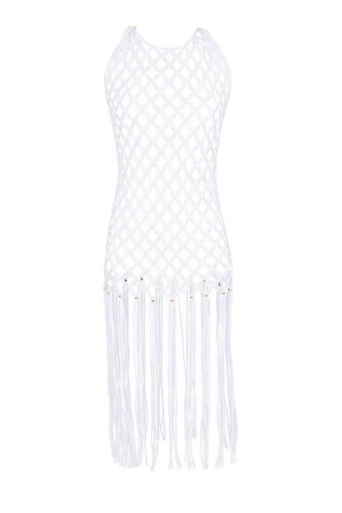 PQ Swim White Sand Beaded Brynn Cover Up