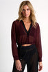 Shan Mia Cropped long-sleeve mesh shirt