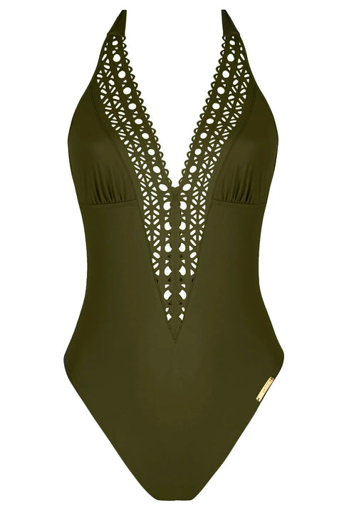Lise Charmel 15b Ajourage Couture Non Wire Swimsuit Plunging Neckline