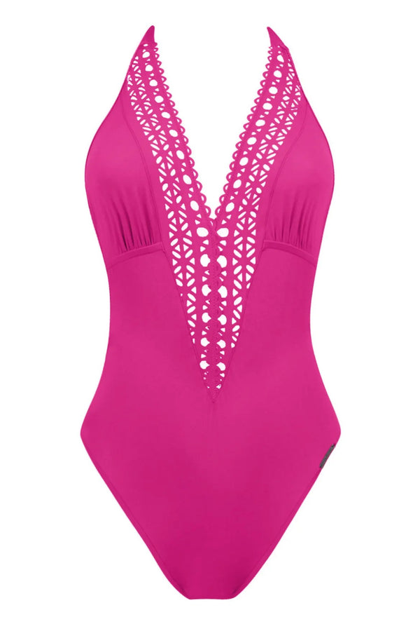 Lise Charmel 15b Ajourage Couture Non Wire Swimsuit Plunging Neckline