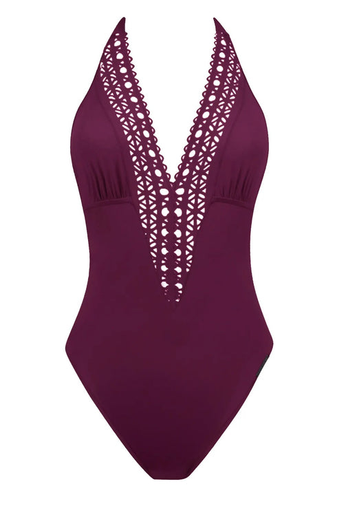 Lise Charmel 15b Ajourage Couture Non Wire Swimsuit Plunging Neckline