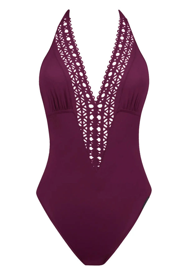 Lise Charmel 15b Ajourage Couture Non Wire Swimsuit Plunging Neckline