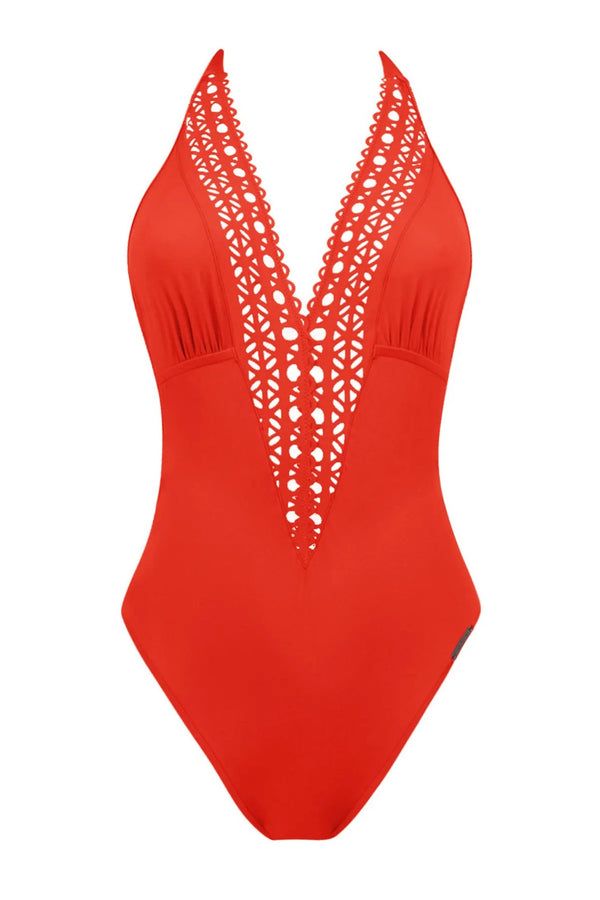 Lise Charmel Ajourage Couture Non Wire Swimsuit Plunging Neckline