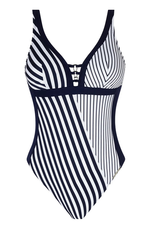 Lise Charmel B85 Rayure En Ligne Non Wire Swimsuit
