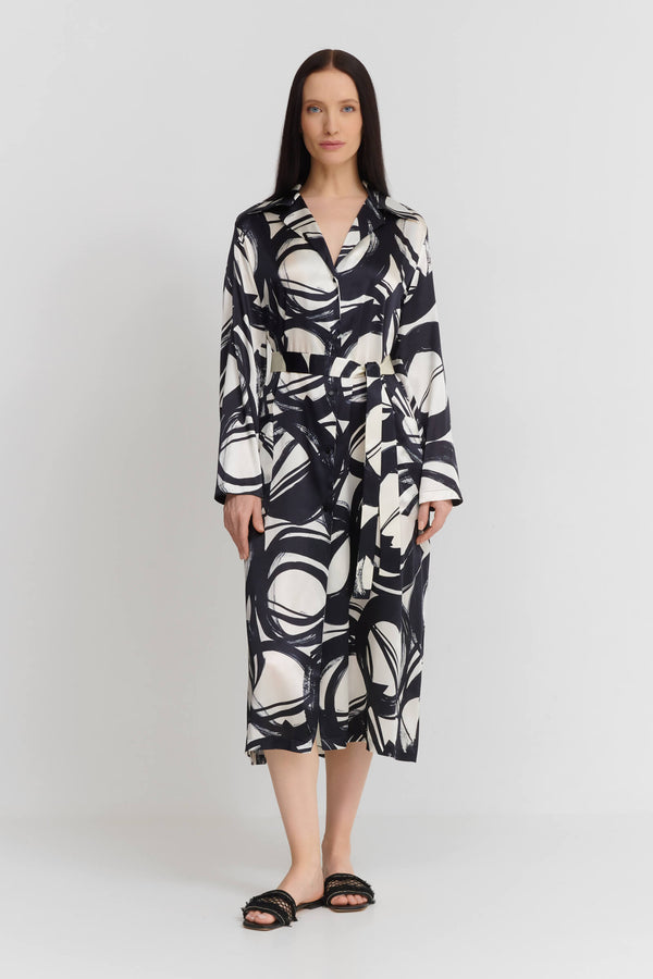 Shan Celine Long Silk Kimono
