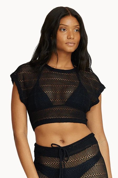 PQ Swim Black Renee Crop Top