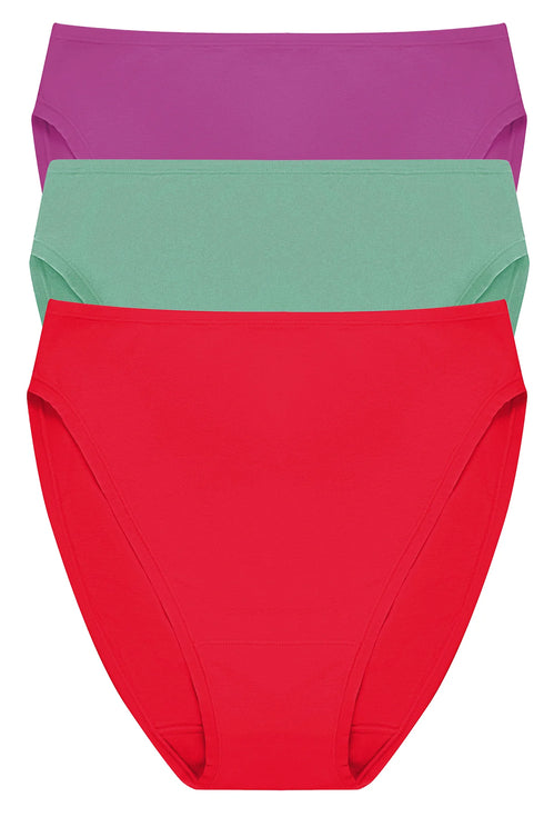 Natori Bliss Bare Cotton High Cut Brief 3-pack