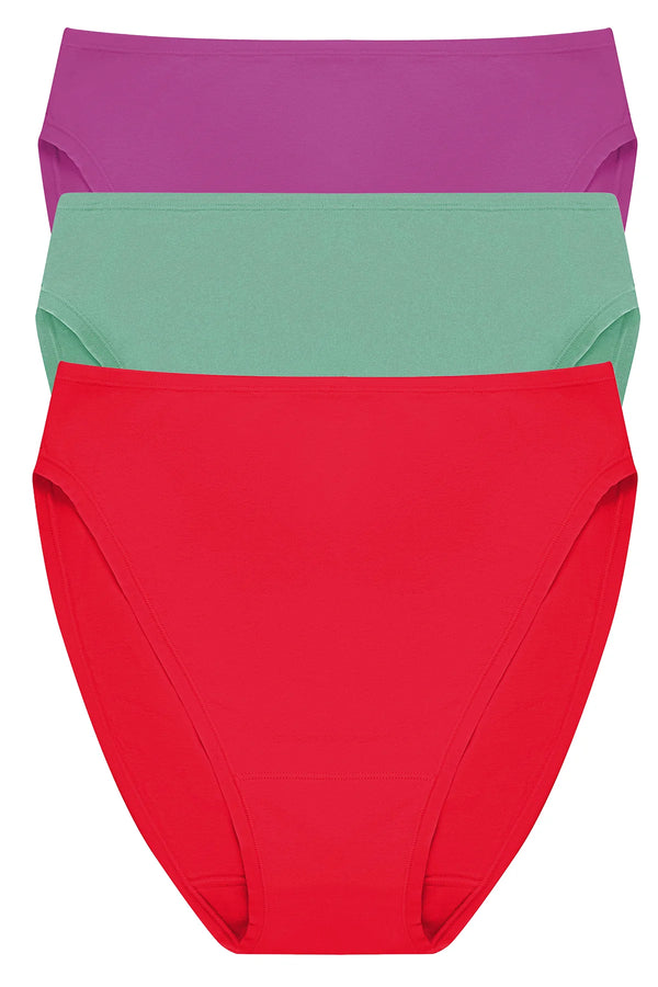 Natori Bliss Bare Cotton High Cut Brief 3-pack