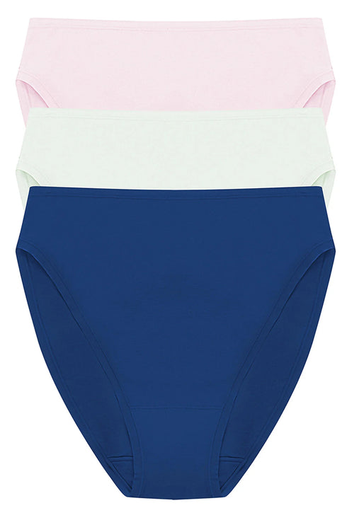 Natori Bliss Bare Cotton High Cut Brief 3-pack