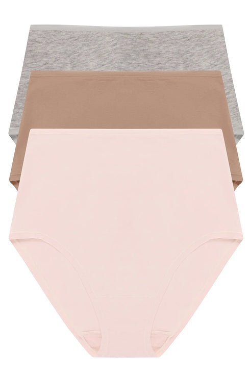 Natori Bliss Bare Cotton High Waist Brief 3-pack