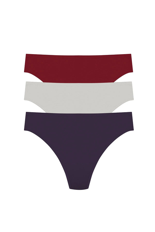 Natori Bliss Bare Cotton Thong 3-pack