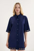 Shan Elisabeth Button-down Lycra swimsuit cover-up with round cutouts