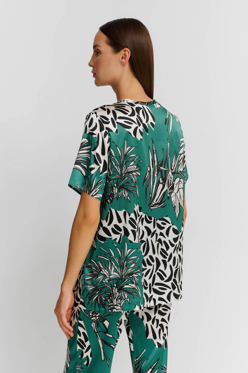 Shan Soie Short-Sleeve Silk T-Shirt