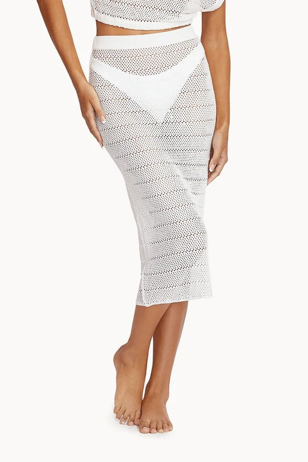 PQ Swim Cream Crochet Midi Skirt