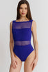 Shan Charlie Grid Mesh High-Neck One-Piece