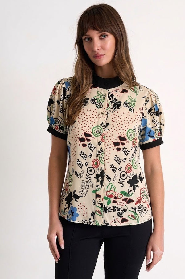 Shan Céline Silk Blouse With Balloon Sleeves