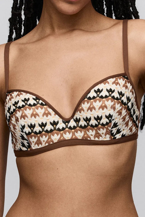 Sarda Biles Padded Plunge Bikini Top