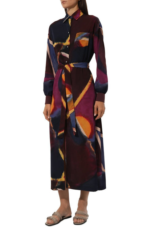 Shan Soie Maxi Shirt Dress
