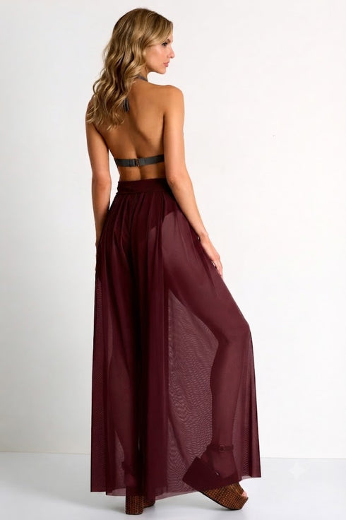 Shan Mia Mesh pants with a tie-knot detail