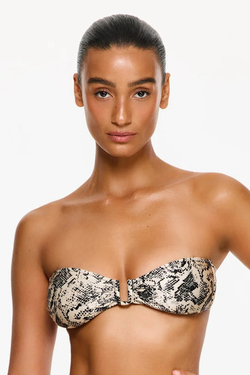 Gottex Flirtt Silky Python Bandeau Bikini Top